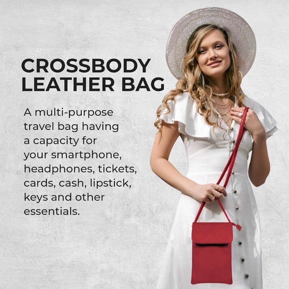 Leather Small Crossbody Purse Women Stylish Lightweight Durable Spacious - Picture 7 of 8